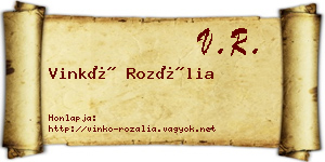 Vinkó Rozália névjegykártya